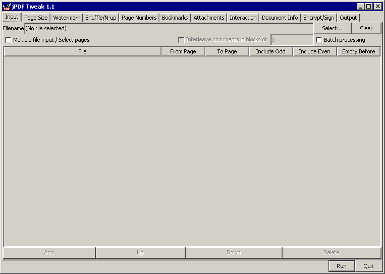 Input Options